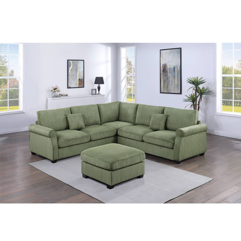 Sage green sectional sofa discount